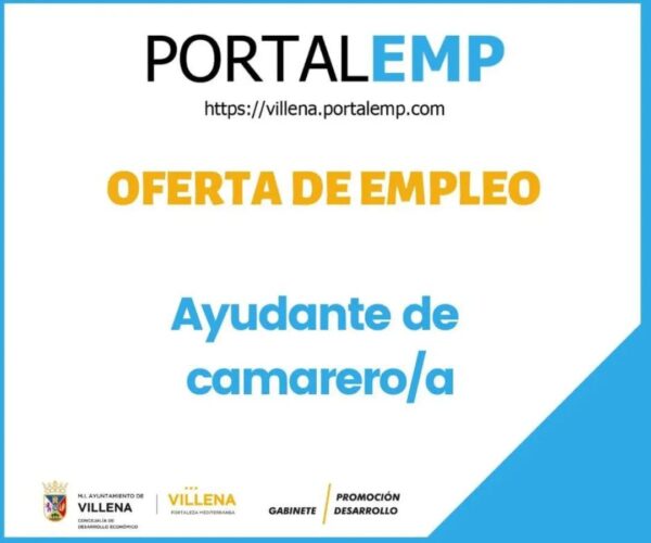 Oferta de trabajo AYUDANTE DE CAMARERO/A